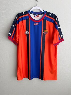 Vintage Barcelona 1997/1998 away orange soccer jersey
